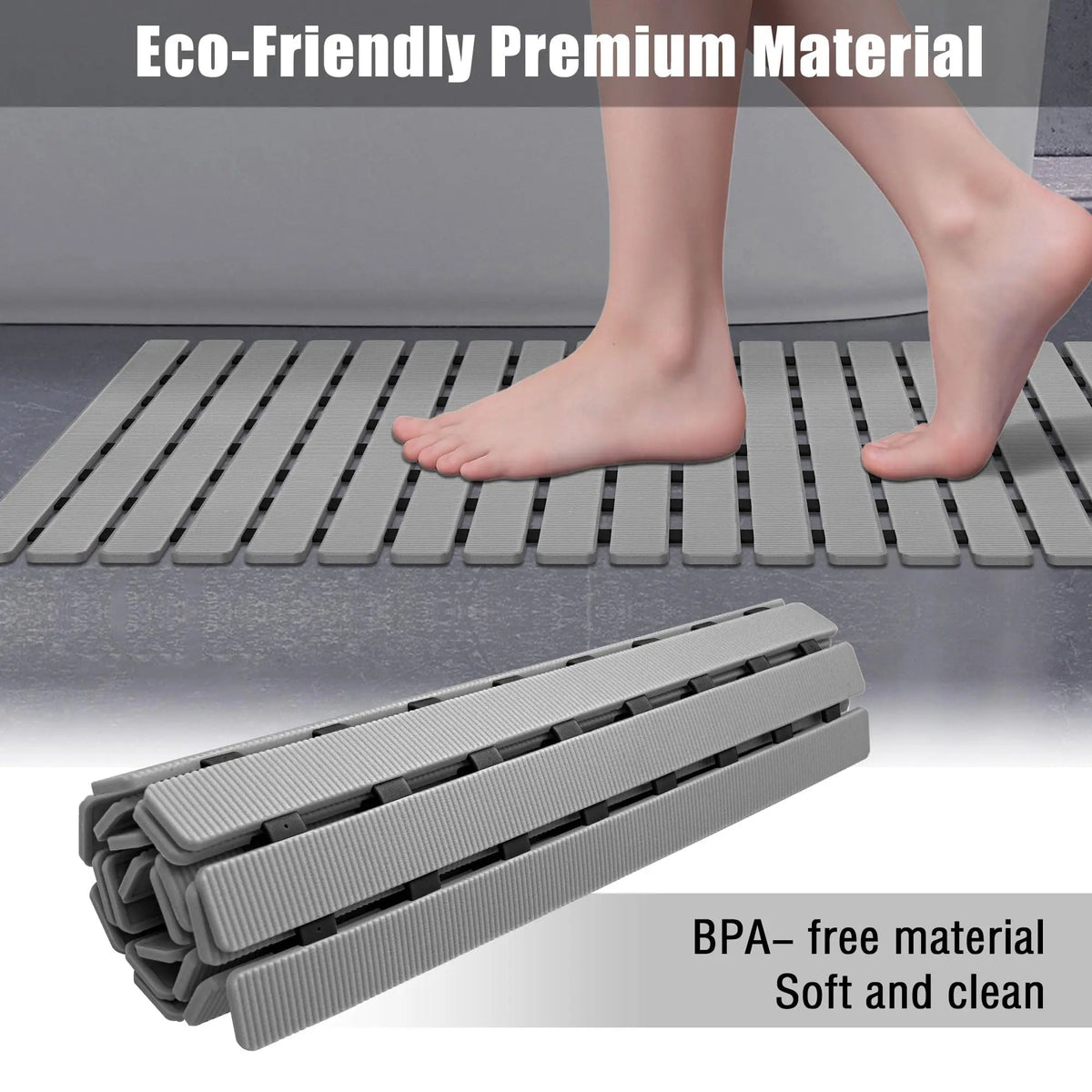Non-Slip Bath Mat 40×63 cm — Suction Cups, Drain Holes