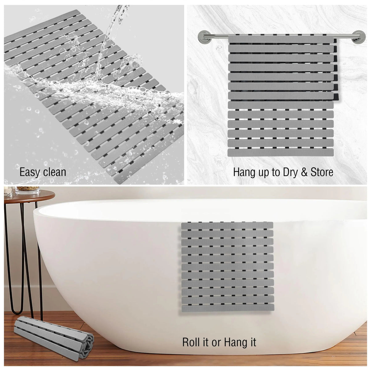 Non-Slip Bath Mat 40×63 cm — Suction Cups, Drain Holes