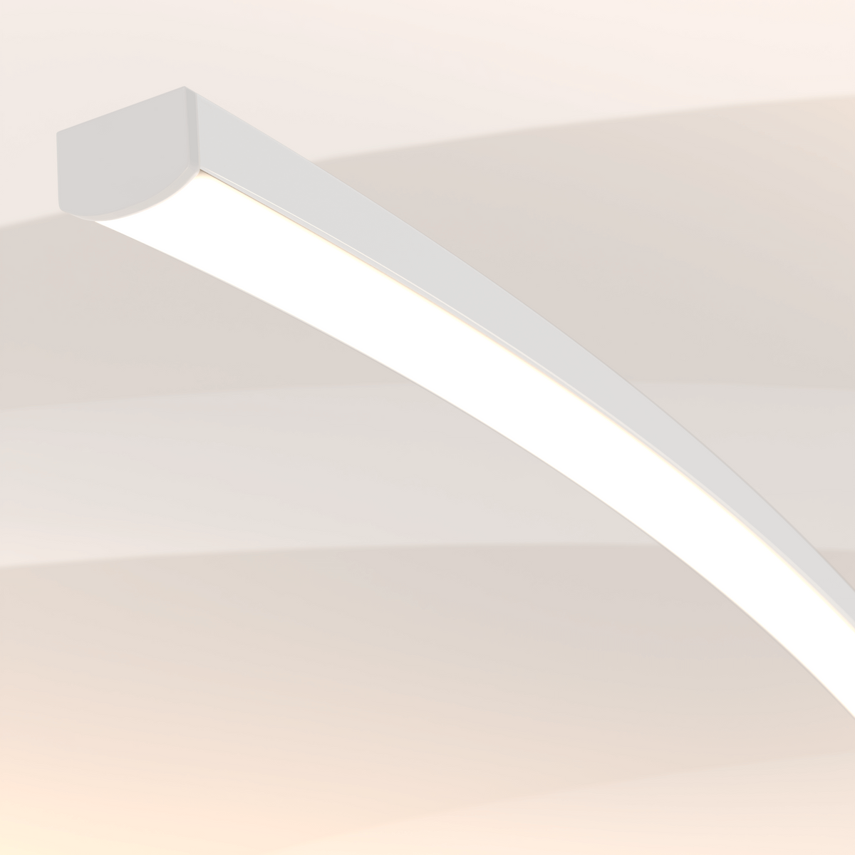 Gulvlampe med bue, 170cm — dæmpbar LED, sort og hvid