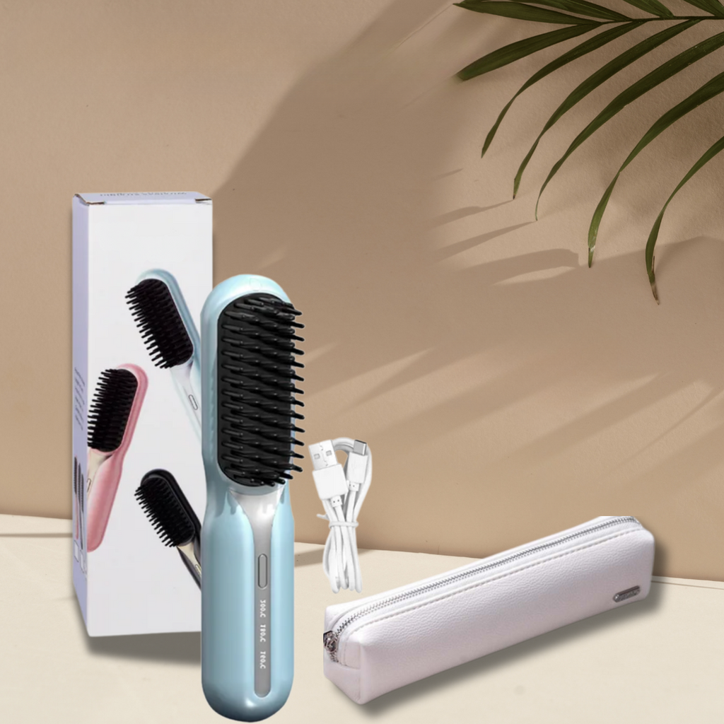 Wireless Ceramic Brush — Rechargeable Straightening & Curling