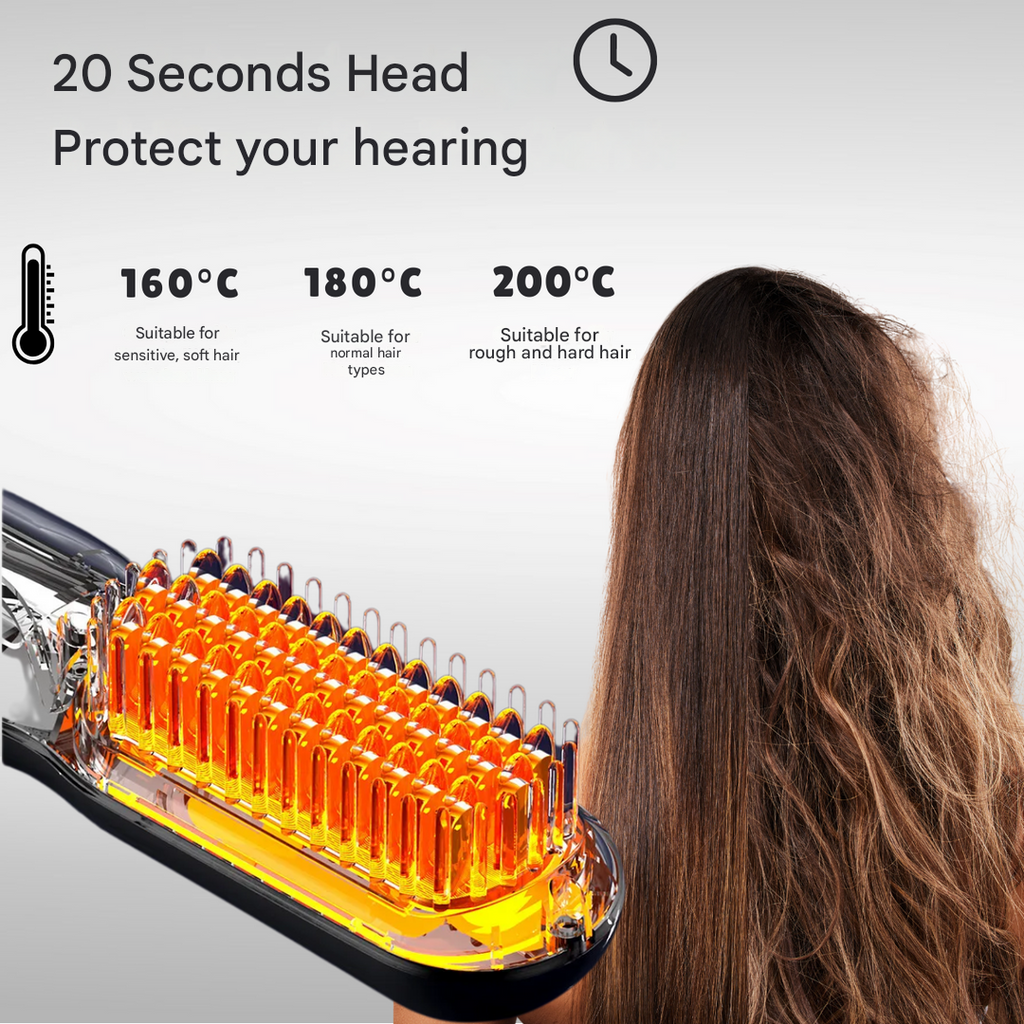 Wireless Ceramic Brush — Rechargeable Straightening & Curling