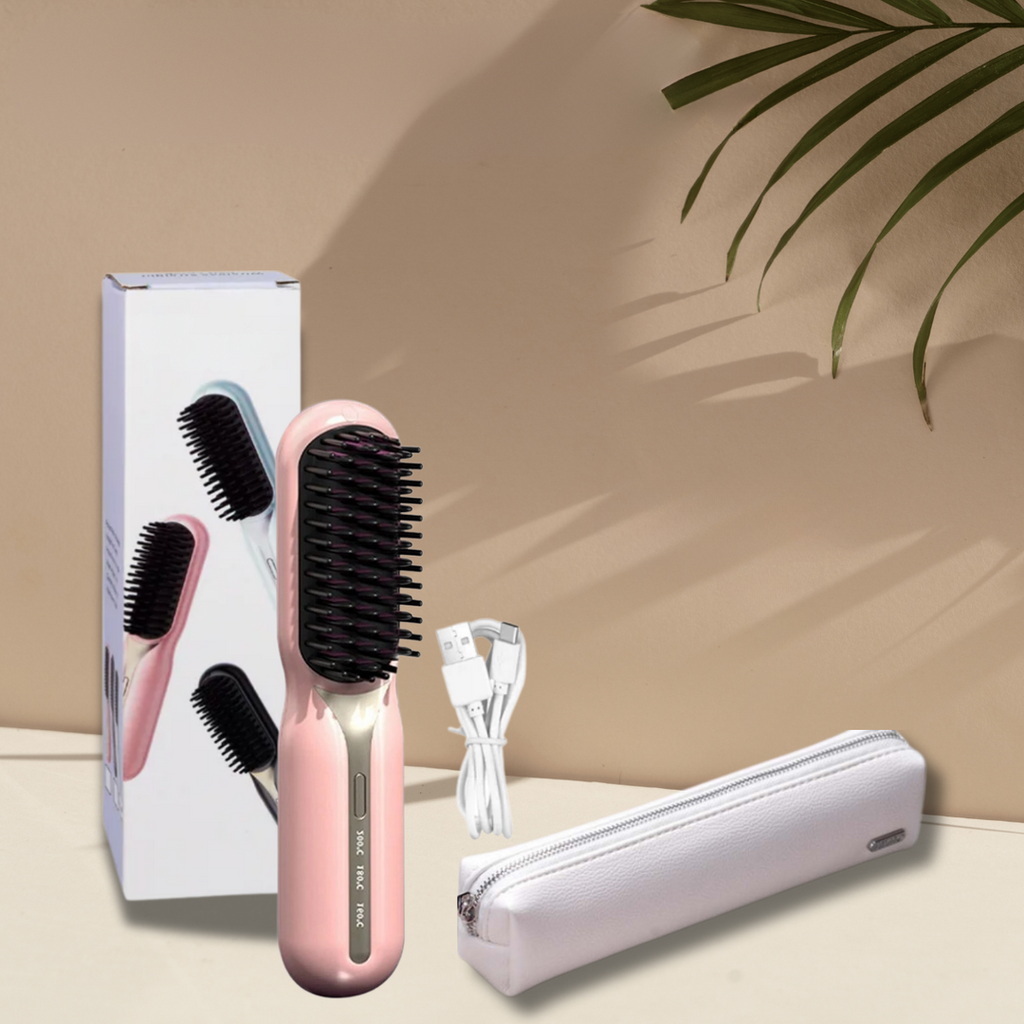 Wireless Ceramic Brush — Rechargeable Straightening & Curling