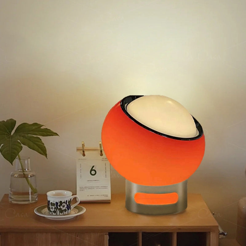 Lucette Bedside Table Lamp, Bauhaus Design, French Opal Glass Shade