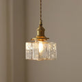 Glas-Pendelleuchte — Vintage-Messing, Retro-Textur, E27
