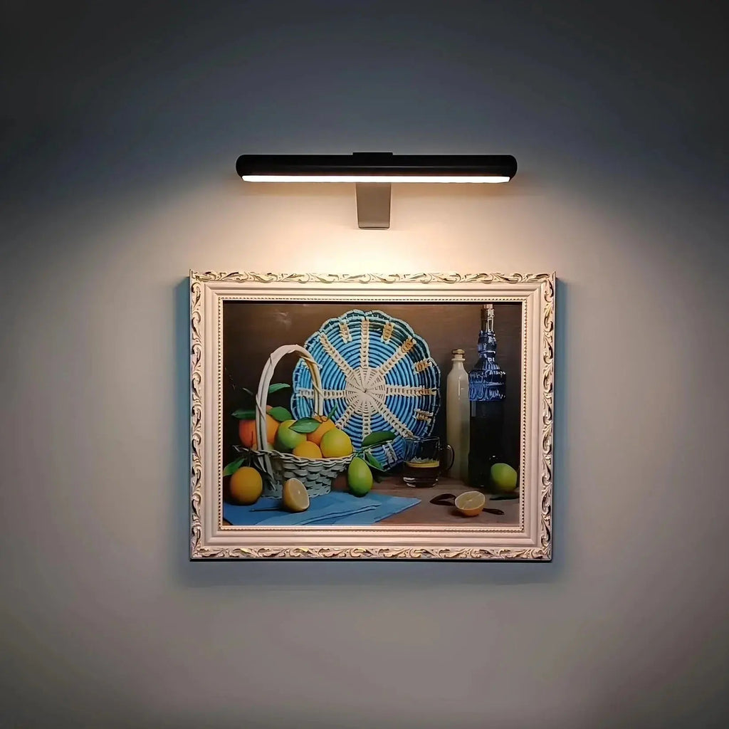 Led-schilderijlamp - zwart/wit/goud, dimbaar, oplaadbaar via usb