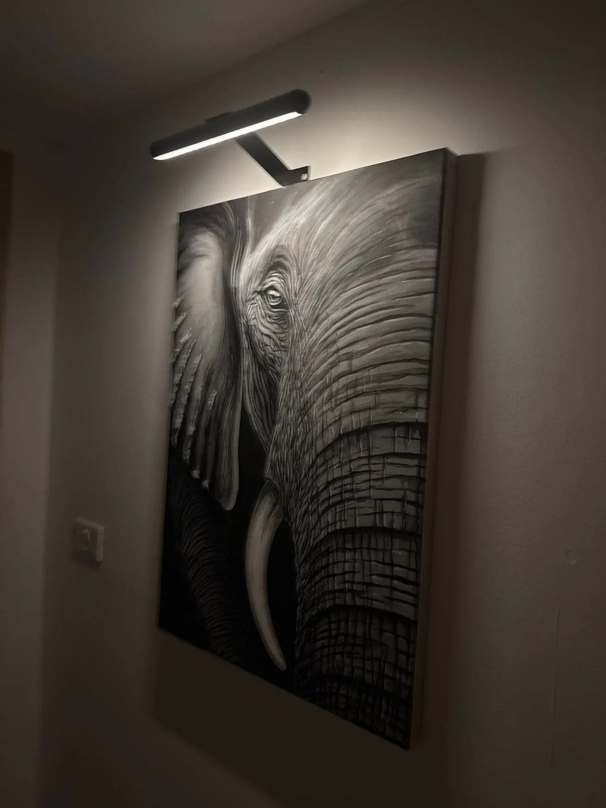 Led-schilderijlamp - zwart/wit/goud, dimbaar, oplaadbaar via usb