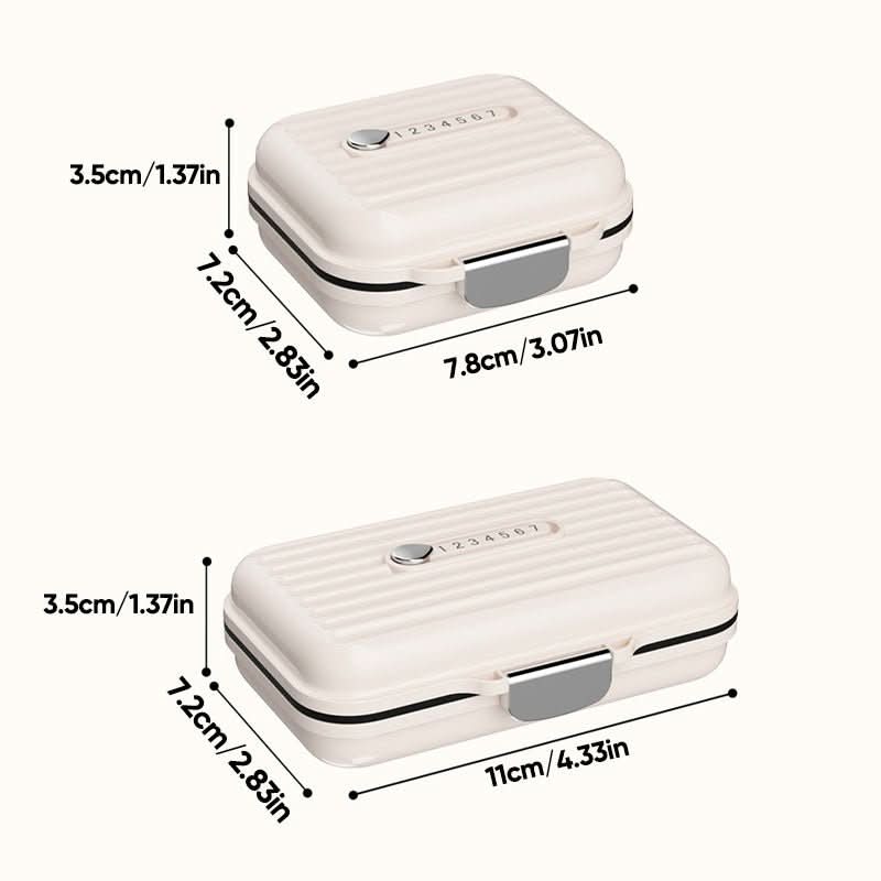 PillSafe Mini Portable Pillbox — Seven Individual Compartments, Triple Seal