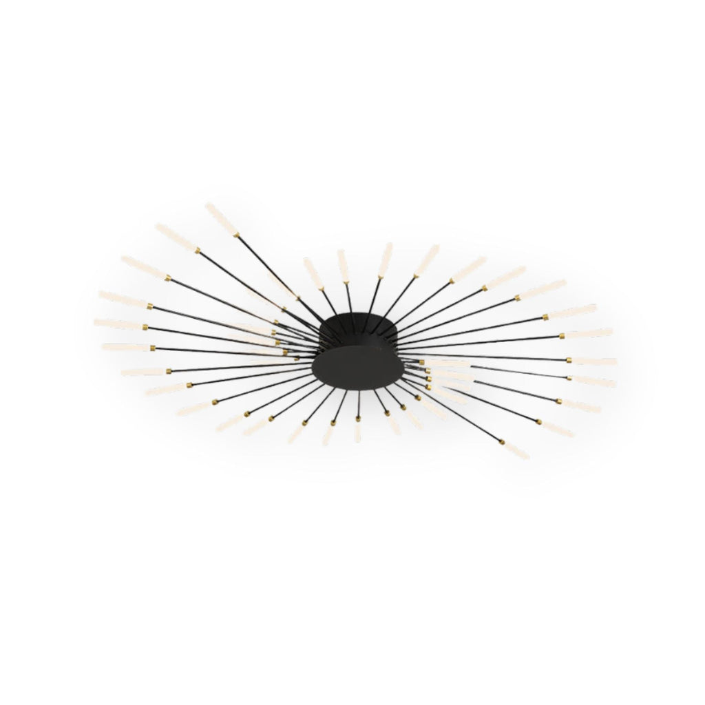 LED-Deckenleuchte aus Metall mit 20-42 Leuchten — Schwarz-Gold, dimmbar