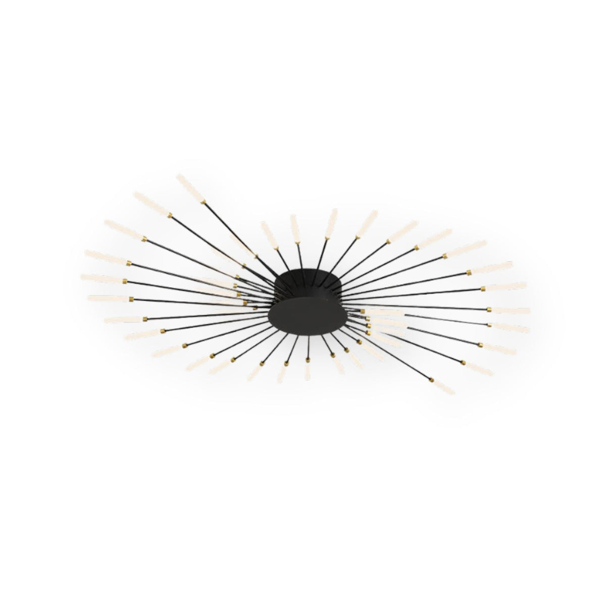 LED-Deckenleuchte aus Metall mit 20-42 Leuchten — Schwarz-Gold, dimmbar