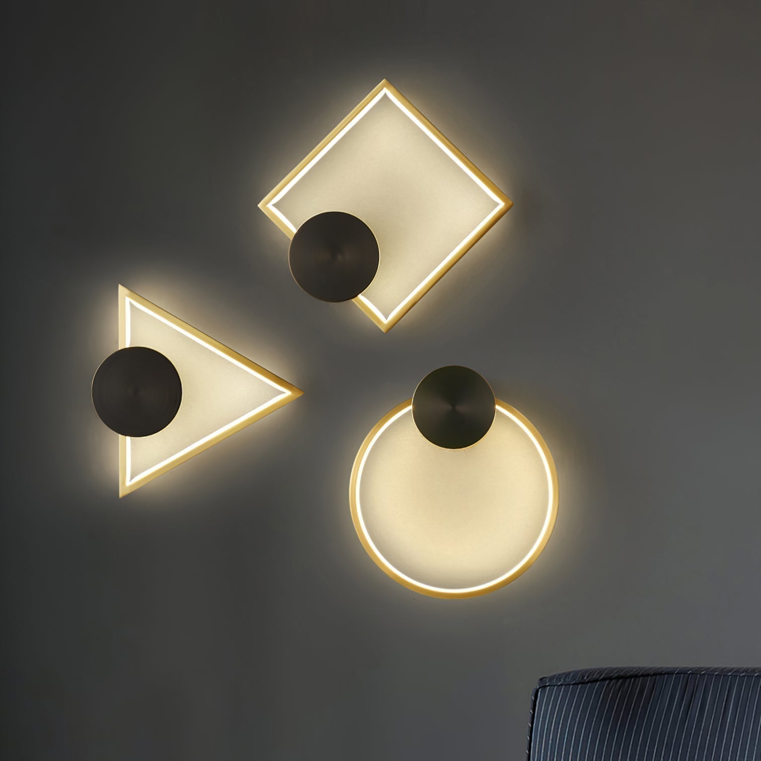 LumiForm Geometric Wall Lamp — Integrated LED Lighting