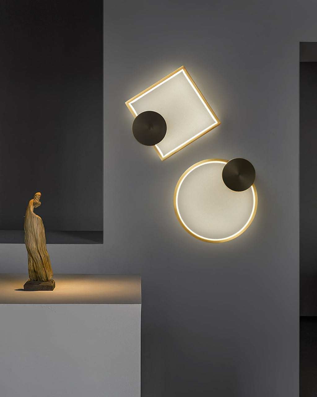 LumiForm Geometric Wall Lamp — Integrated LED Lighting