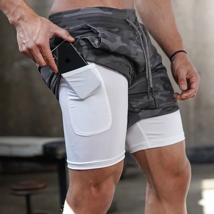 Trailcrest Men's Camo Shorts — Breathable Sporty Design, Comfortable Adjustable Fit