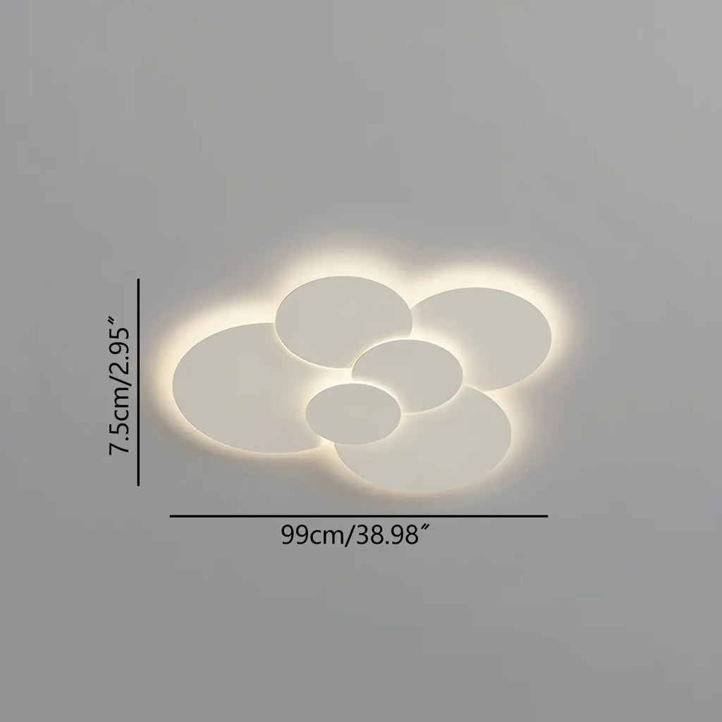 LED-loftlampe - hvide justerbare skiver, dæmpning med fjernbetjening