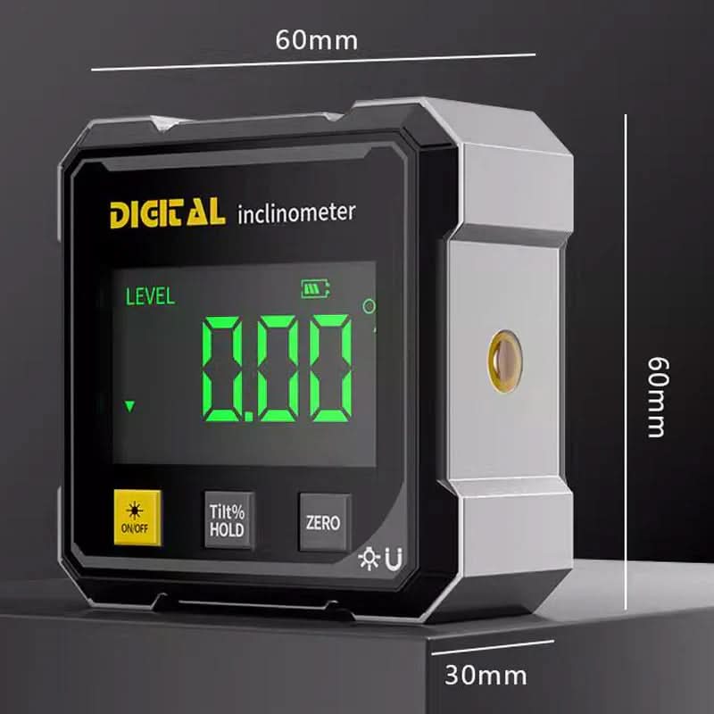 PrimeLine Magnetic Base Digital Angle Gauge — 0–360° Readings, ±0.1° Accuracy