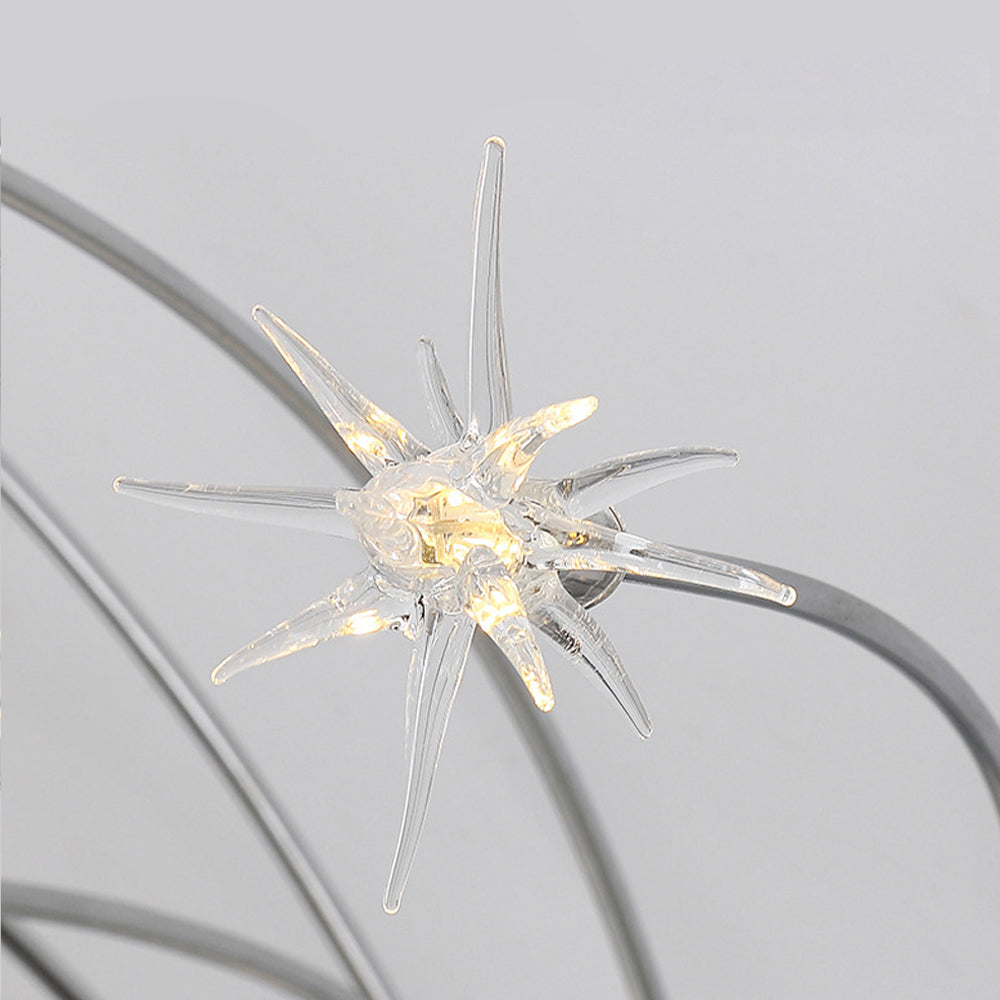 Modern LED-taklampa — utanpåliggande halvinfälld montering, metall och glas
