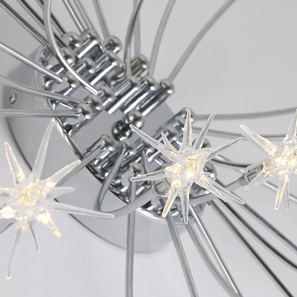 Modern LED-taklampa — utanpåliggande halvinfälld montering, metall och glas