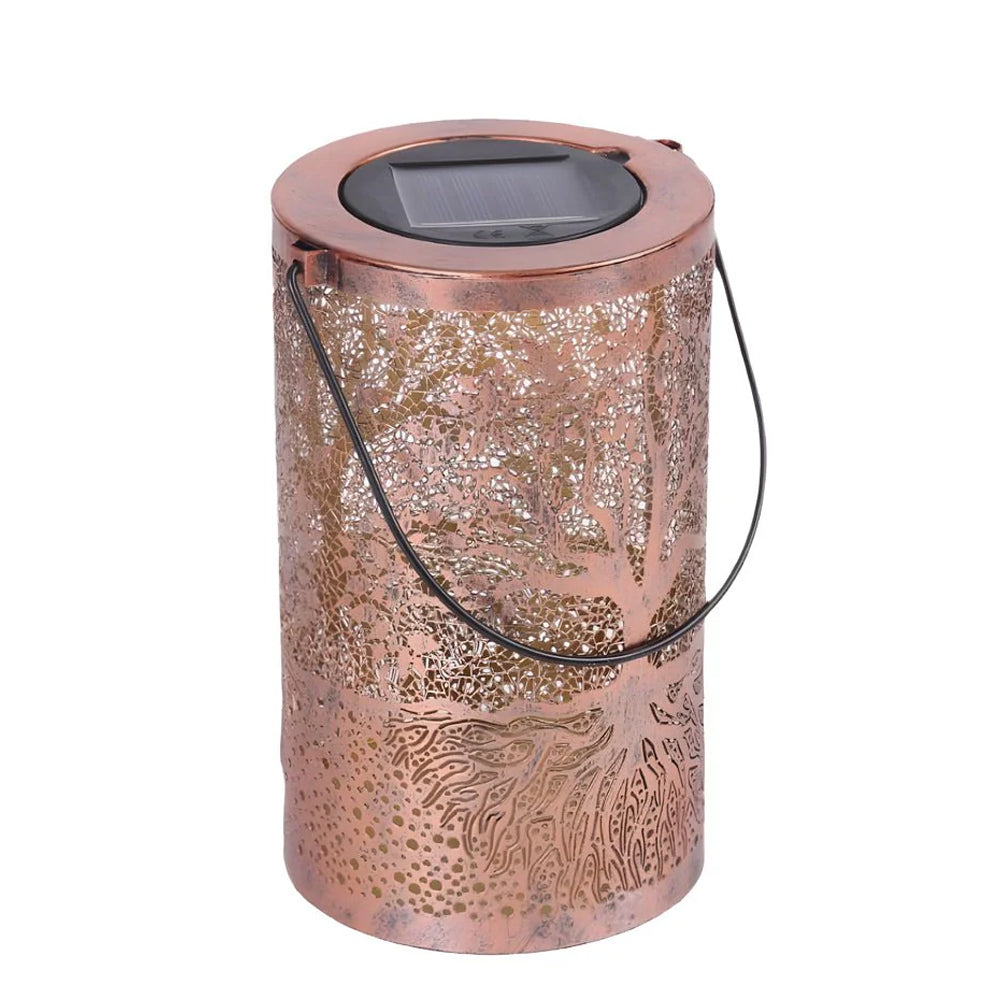 Lantaarn met led op zonne-energie — boompatroon, waterdicht volgens IP55