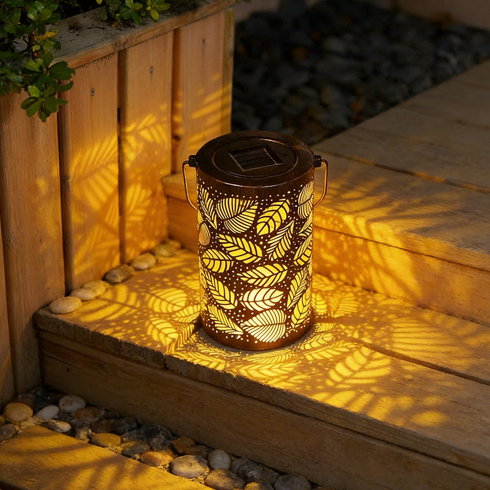 Lantaarn met led op zonne-energie — boompatroon, waterdicht volgens IP55