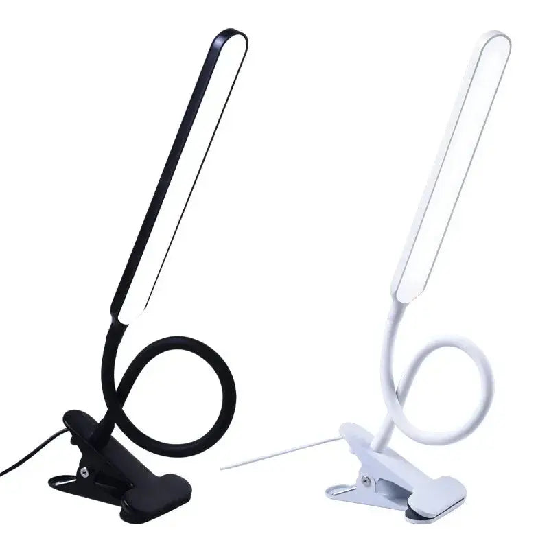 Lampă LED cu clips — gât flexibil, 3 culori de lumină, 10 niveluri