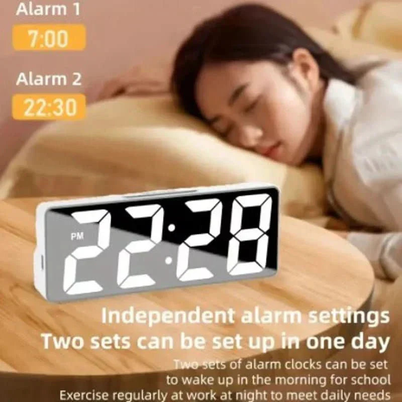 NovaTime Digital LED Alarm Clock — Temperature Readout, Adjustable Brightness Levels