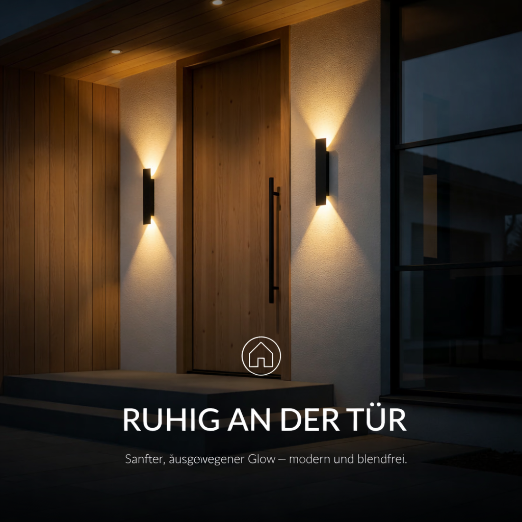 LED Outdoor Wall Lamp IP65 Aluminum Up/Down, Black, Warm White