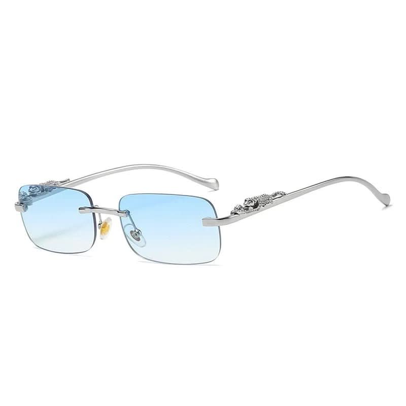 NovaShade randlose Sonnenbrille mit Leopardenkopf – UV400-Schutz, Unisex-Design