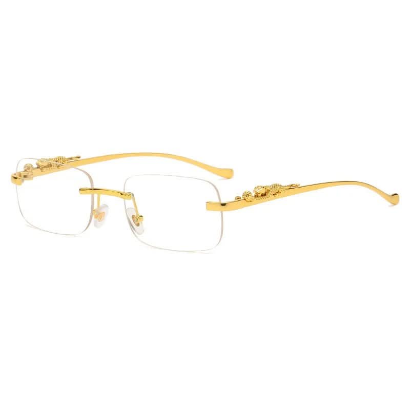 NovaShade randlose Sonnenbrille mit Leopardenkopf – UV400-Schutz, Unisex-Design