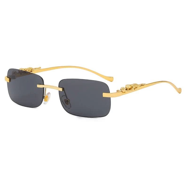 NovaShade randlose Sonnenbrille mit Leopardenkopf – UV400-Schutz, Unisex-Design