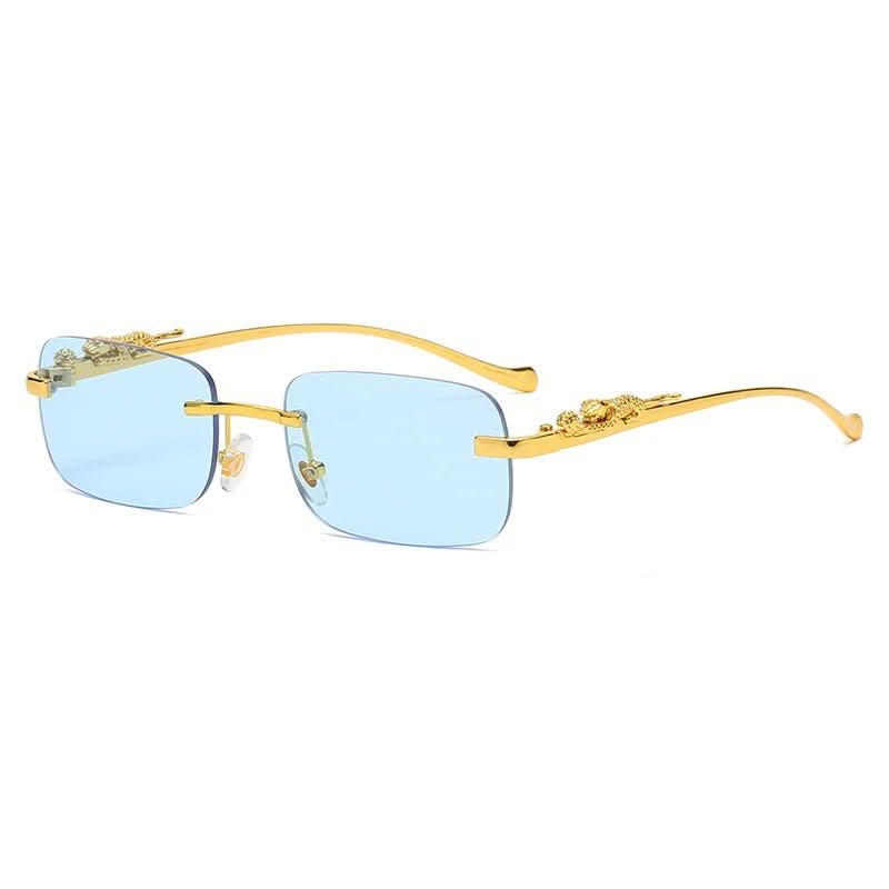 NovaShade randlose Sonnenbrille mit Leopardenkopf – UV400-Schutz, Unisex-Design