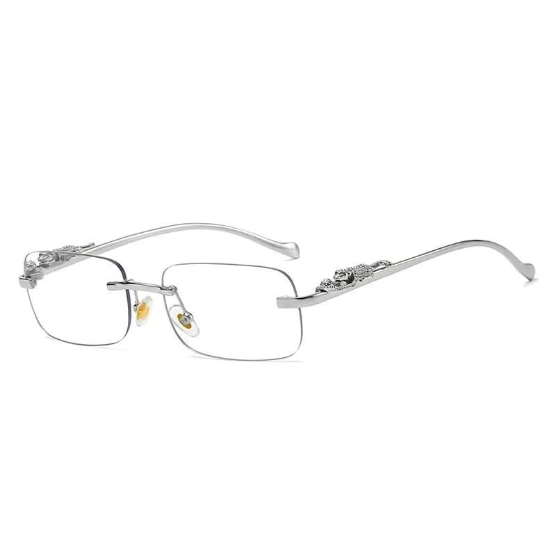 NovaShade randlose Sonnenbrille mit Leopardenkopf – UV400-Schutz, Unisex-Design