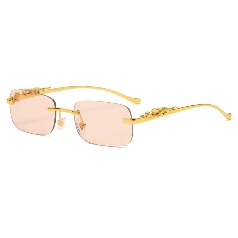 NovaShade randlose Sonnenbrille mit Leopardenkopf – UV400-Schutz, Unisex-Design