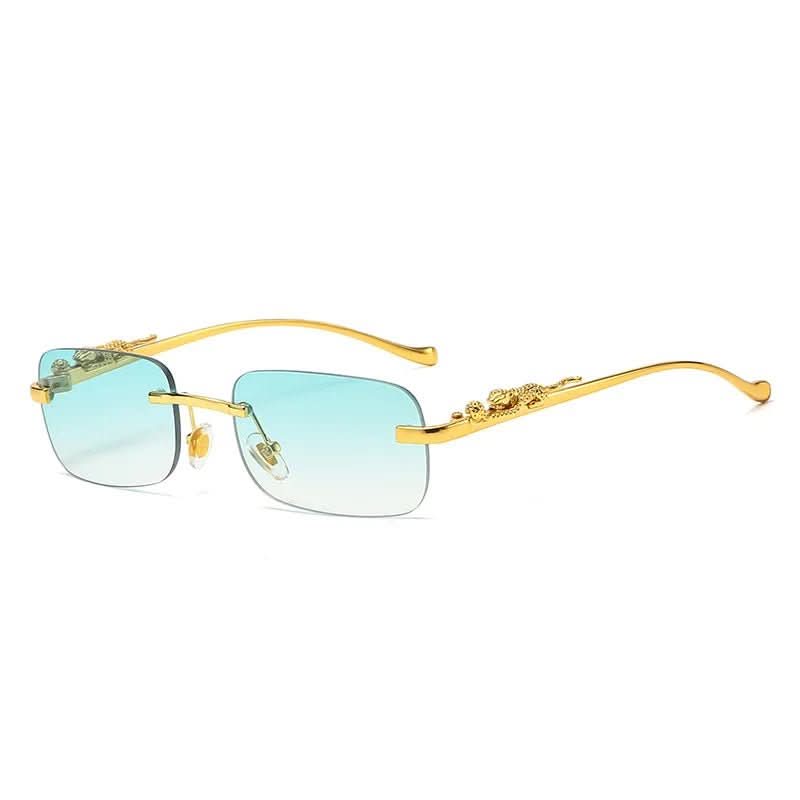 NovaShade randlose Sonnenbrille mit Leopardenkopf – UV400-Schutz, Unisex-Design