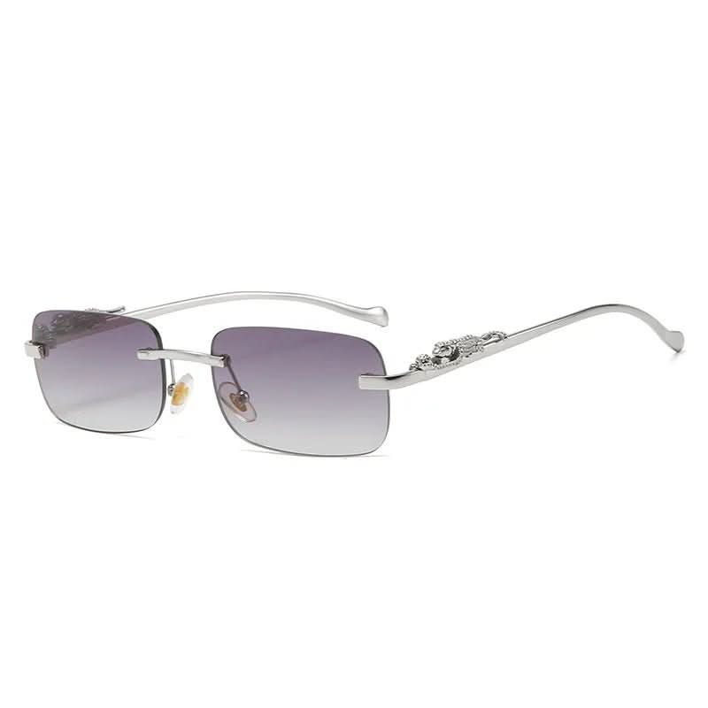 NovaShade randlose Sonnenbrille mit Leopardenkopf – UV400-Schutz, Unisex-Design