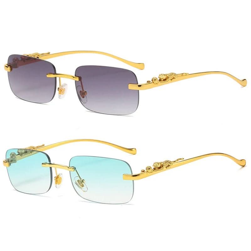 NovaShade randlose Sonnenbrille mit Leopardenkopf – UV400-Schutz, Unisex-Design