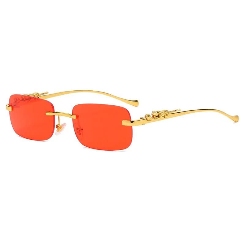 NovaShade randlose Sonnenbrille mit Leopardenkopf – UV400-Schutz, Unisex-Design