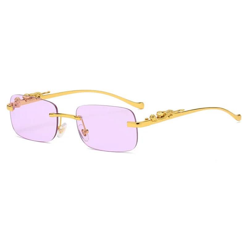 NovaShade randlose Sonnenbrille mit Leopardenkopf – UV400-Schutz, Unisex-Design