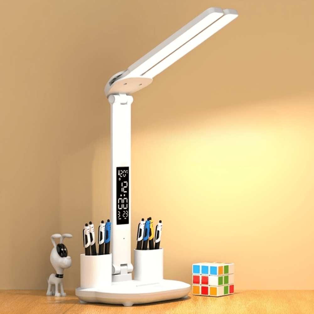 NovaDesk LuxDesk Dual-Head LED Desk Lamp — USB Power Input, Touch Control Switch