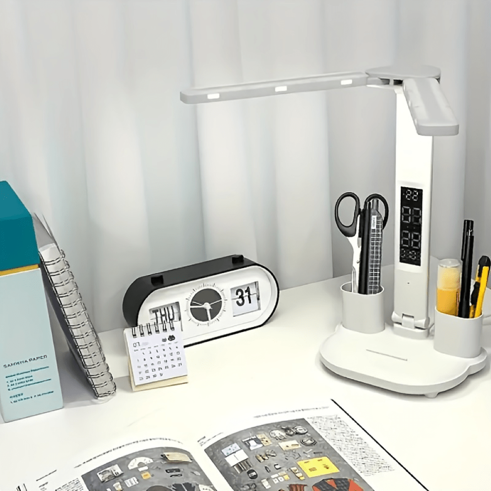 NovaDesk LuxDesk Dual-Head LED Desk Lamp — USB Power Input, Touch Control Switch
