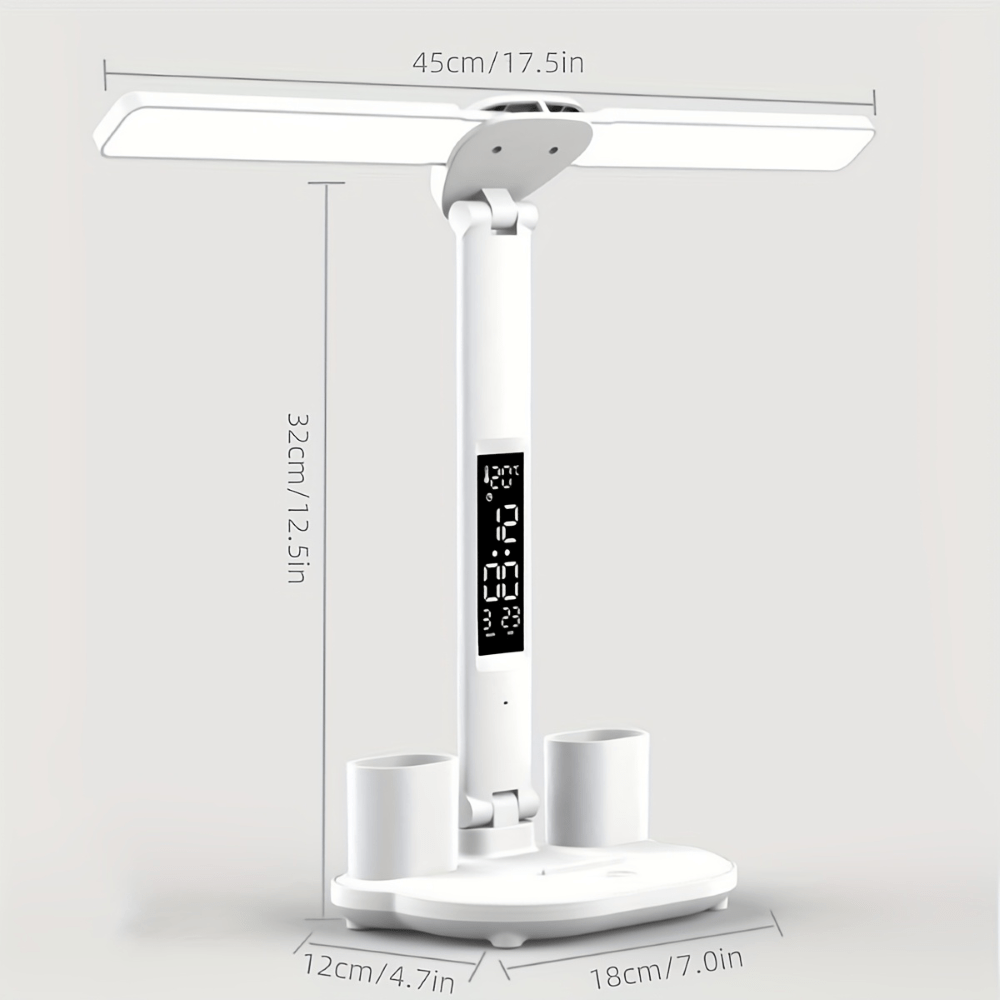 NovaDesk LuxDesk Dual-Head LED Desk Lamp — USB Power Input, Touch Control Switch