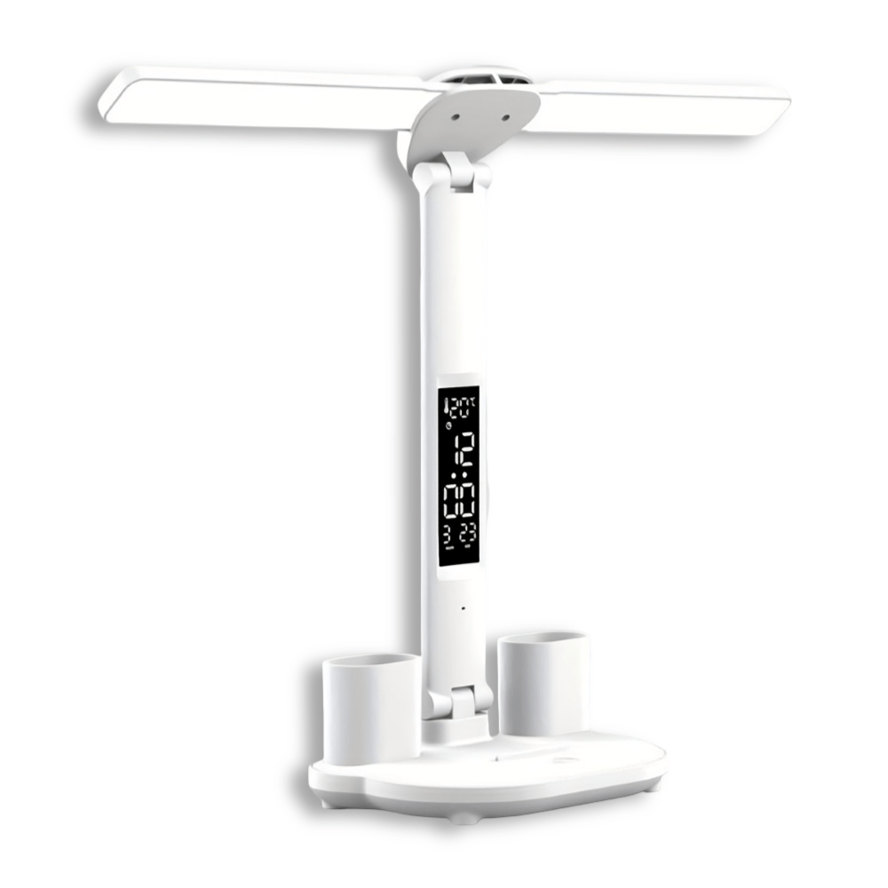 NovaDesk LuxDesk Dual-Head LED Desk Lamp — USB Power Input, Touch Control Switch
