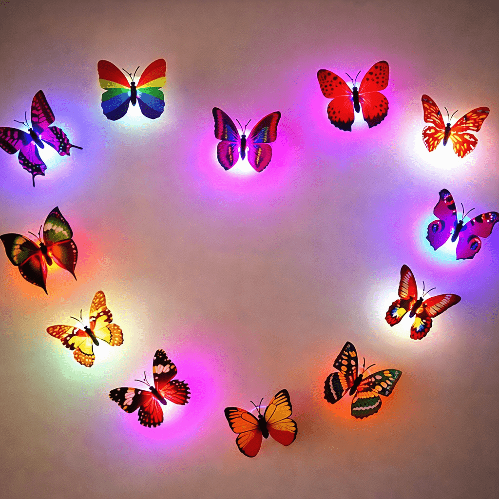 LumaWisp 3D LED Butterfly Wall Sticker — Cable-Free Decorative Glow