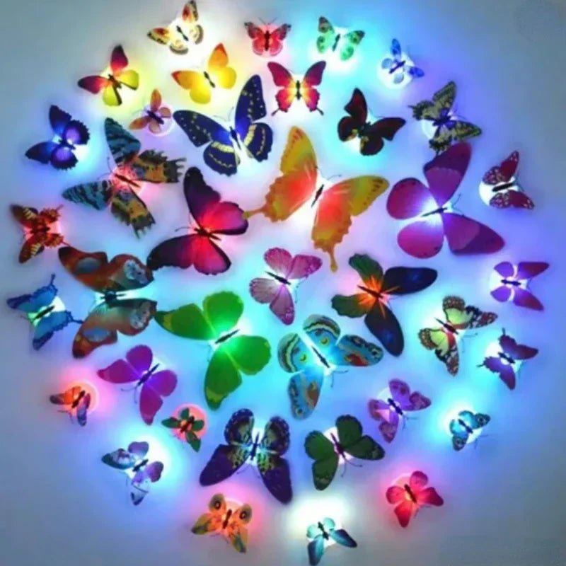 LumaWisp 3D LED Butterfly Wall Sticker — Cable-Free Decorative Glow