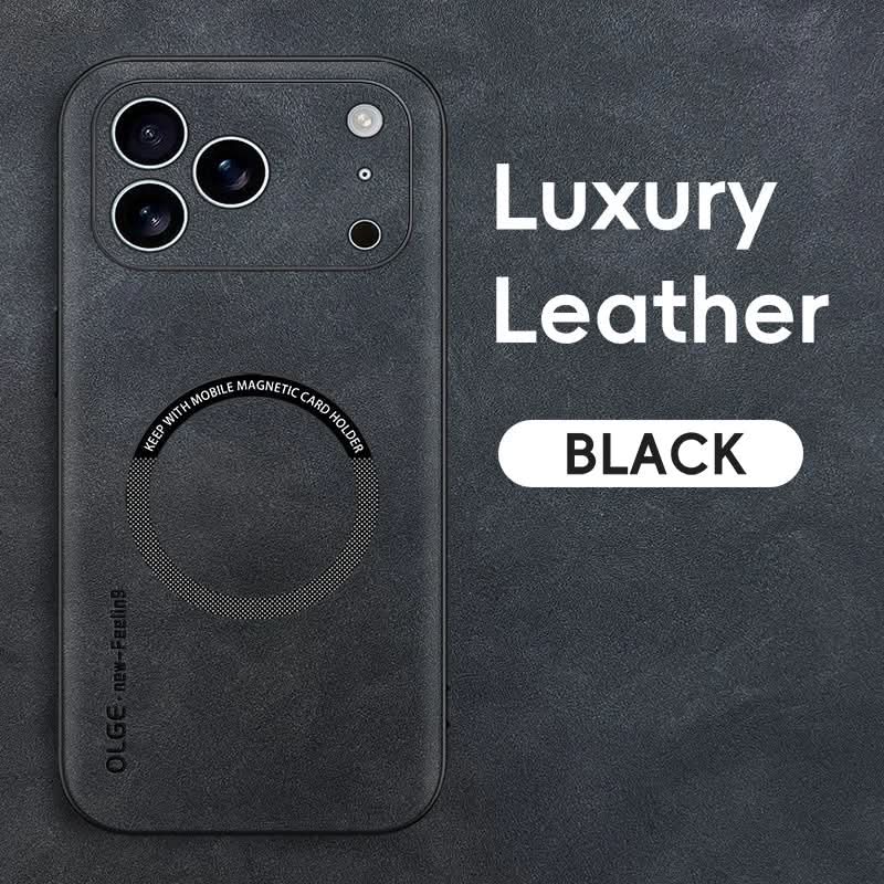 iPhone 11–17 Series Case — LuxGuard Premium Leather MagSafe Cover