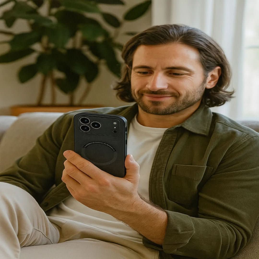 iPhone 11–17 Series Case — LuxGuard Premium Leather MagSafe Cover