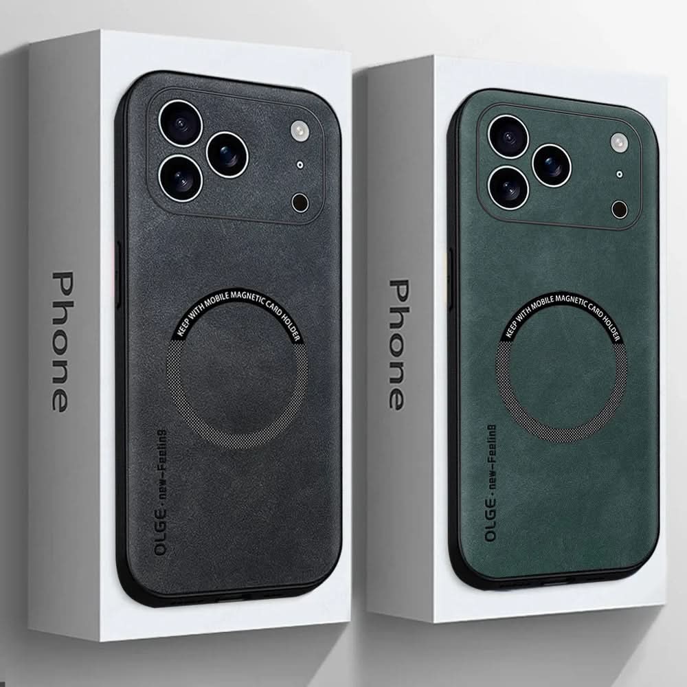 iPhone 11–17 Series Case — LuxGuard Premium Leather MagSafe Cover
