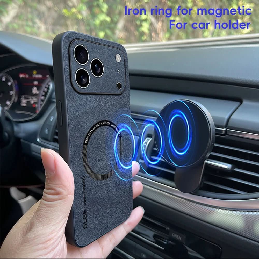iPhone 11–17 Series Case — LuxGuard Premium Leather MagSafe Cover