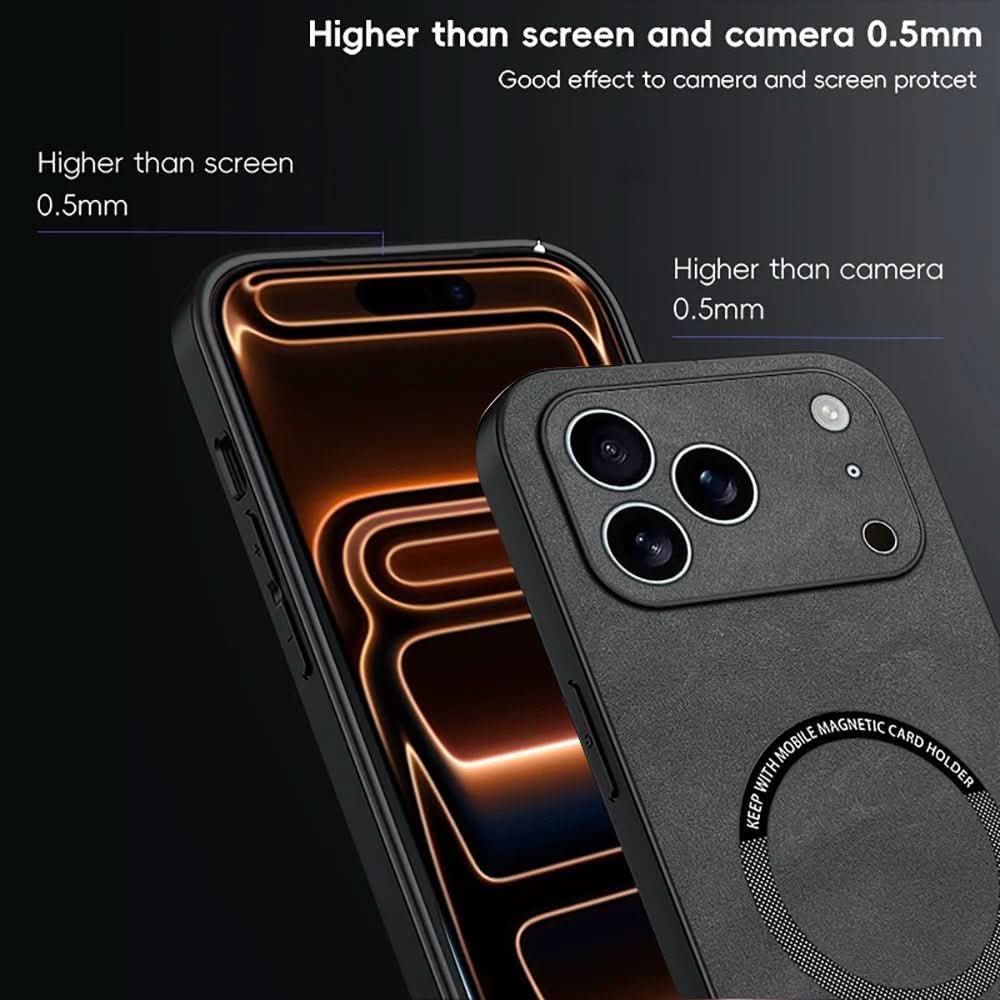 iPhone 11–17 Series Case — LuxGuard Premium Leather MagSafe Cover