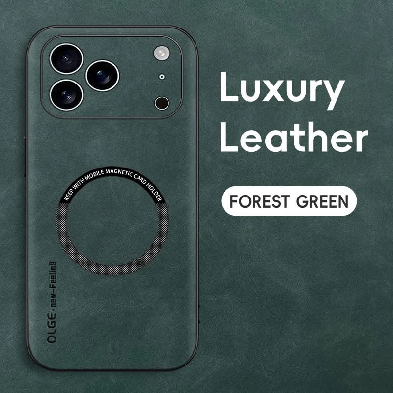 iPhone 11–17 Series Case — LuxGuard Premium Leather MagSafe Cover