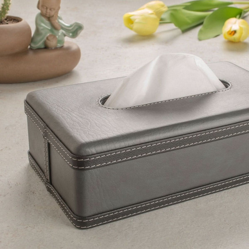 Aurora Elegant Handmade Faux Leather Tissue Holder Case — 23 × 12 × 9