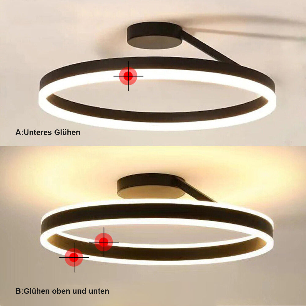 50 cm:n himmennettävä LED-rengasvalaisin, metallia/akryyliä, musta/valkoinen